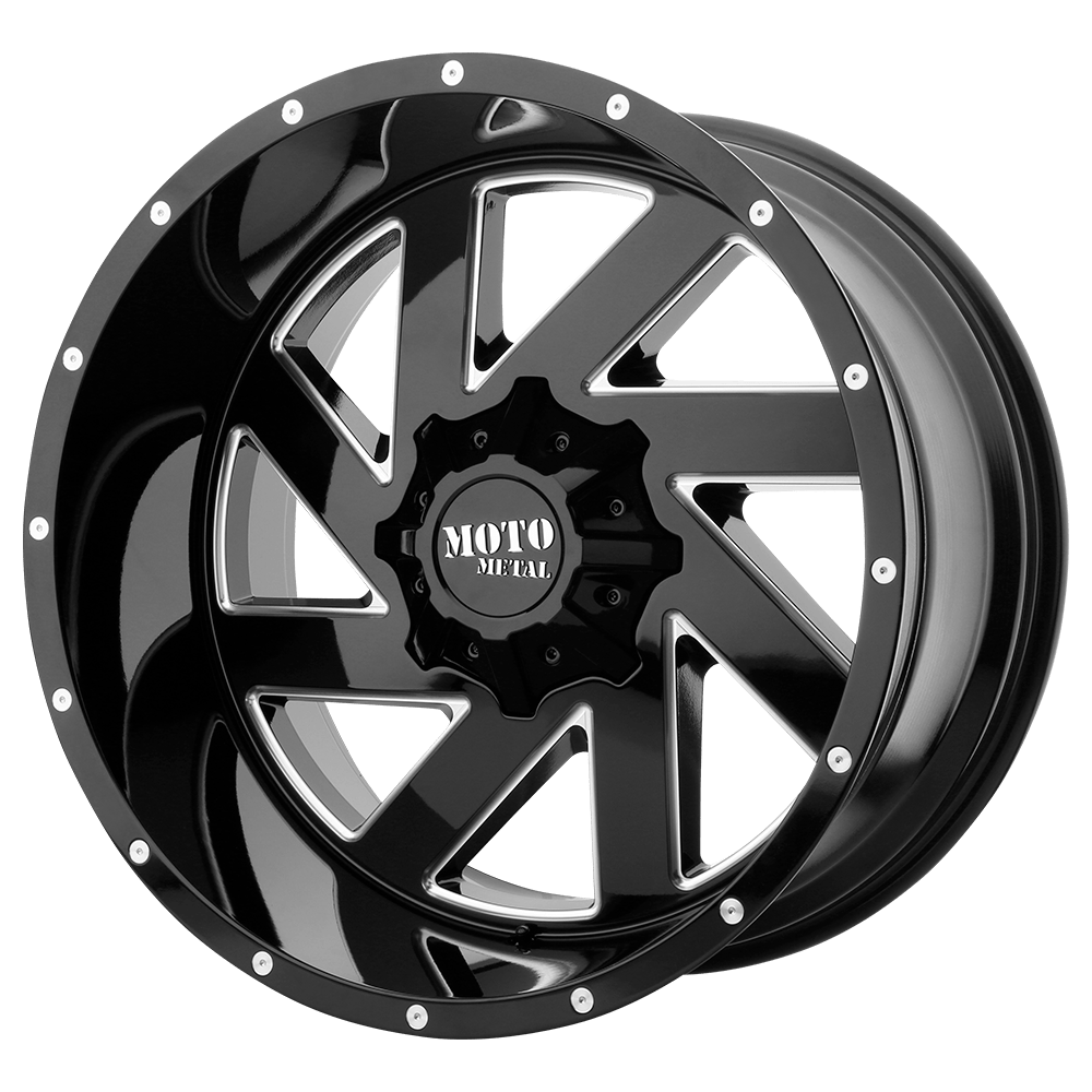 22X12 Moto Metal MO988 MELEE GLOSS BLACK MILLED 5X150