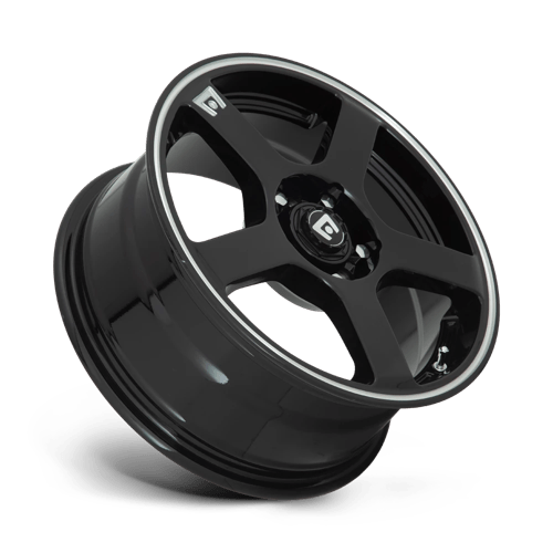 16X7 Motegi MR116 FS5 GLOSS BLACK W/ MACHINED FLANGE 5X100/5X114.3