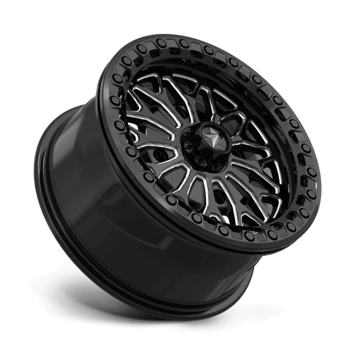 15X7 MSA Offroad Wheels MA53 BOLO UTV BEADLOCK GLOSS BLACK MILLED 4X110
