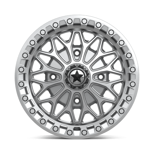 15X7 MSA Offroad Wheels MA53 BOLO UTV BEADLOCK GLOSS SILVER W/ MACHINED FACE 4X137
