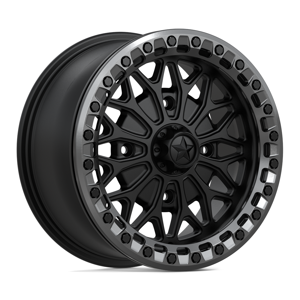 15X7 MSA Offroad Wheels MA53 BOLO UTV BEADLOCK MATTE BLACK W/ GL-GUNMETAL RG 4X110