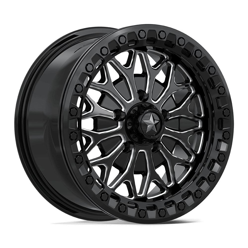 15X7 MSA Offroad Wheels MA53 BOLO UTV BEADLOCK GLOSS BLACK MILLED 5X114.3
