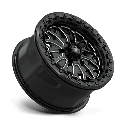 15X7 MSA Offroad Wheels MA53 BOLO UTV BEADLOCK GLOSS BLACK MILLED 5X114.3