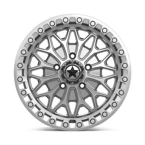 15X7 MSA Offroad Wheels MA53 BOLO UTV BEADLOCK GLOSS SILVER W/ MACHINED FACE 5X114.3