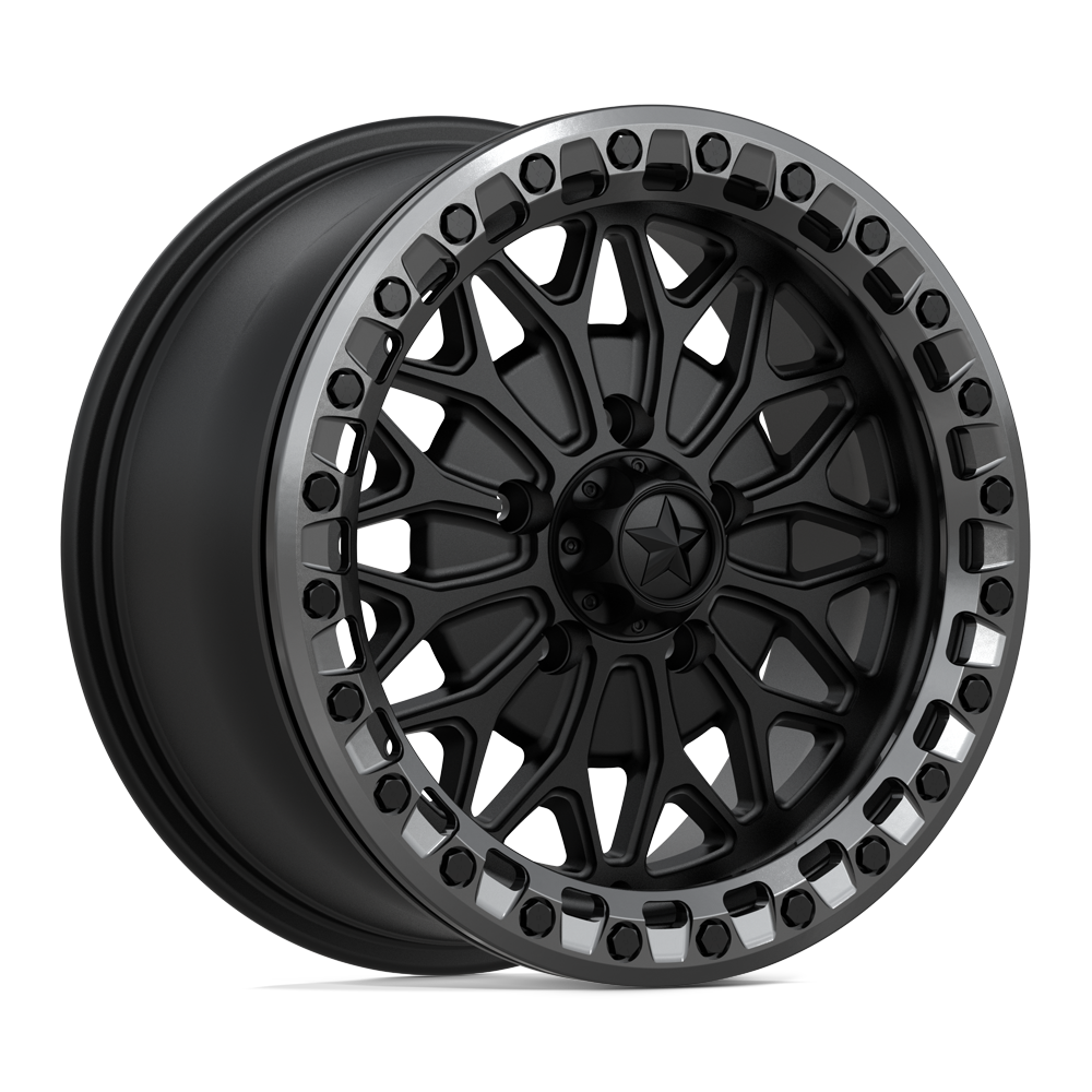 15X7 MSA Offroad Wheels MA53 BOLO UTV BEADLOCK MATTE BLACK W/ GL-GUNMETAL RG 5X114.3