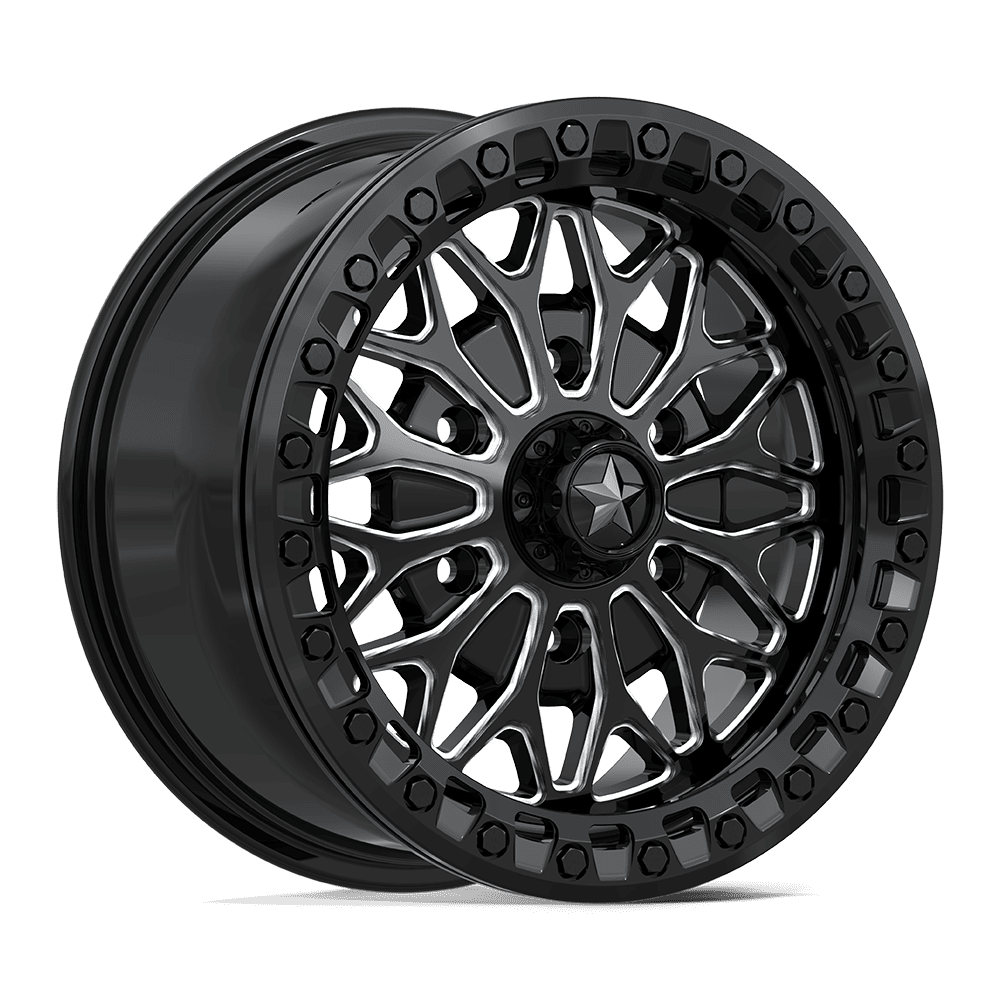 15X7 MSA Offroad Wheels MA53 BOLO UTV BEADLOCK GLOSS BLACK MILLED 6X139.7