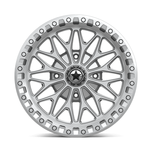18X7 MSA Offroad Wheels MA53 BOLO UTV BEADLOCK GLOSS SILVER W/ MACHINED FACE 4X156
