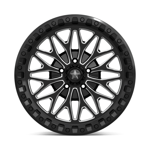 18X7 MSA Offroad Wheels MA53 BOLO UTV BEADLOCK GLOSS BLACK MILLED 5X114.3