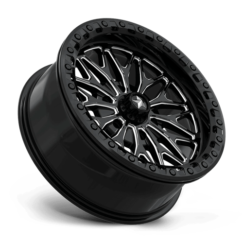 18X7 MSA Offroad Wheels MA53 BOLO UTV BEADLOCK GLOSS BLACK MILLED 6X139.7