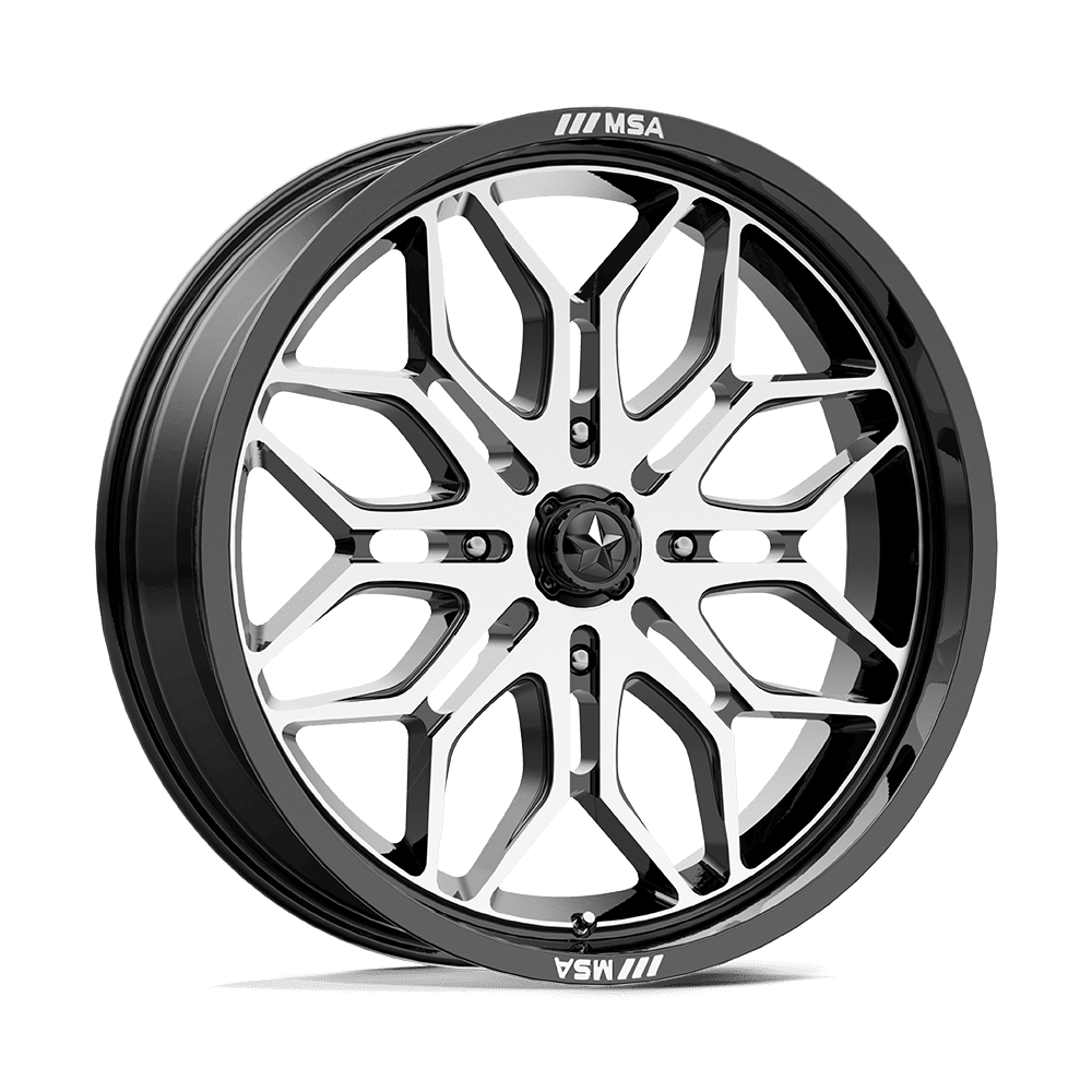 18X7 MSA Offroad Wheels M47 SNIPER GLOSS BLACK MACHINED 4X137
