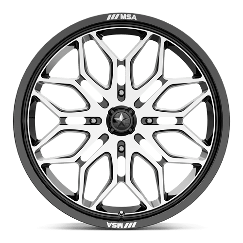 18X7 MSA Offroad Wheels M47 SNIPER GLOSS BLACK MACHINED 4X156