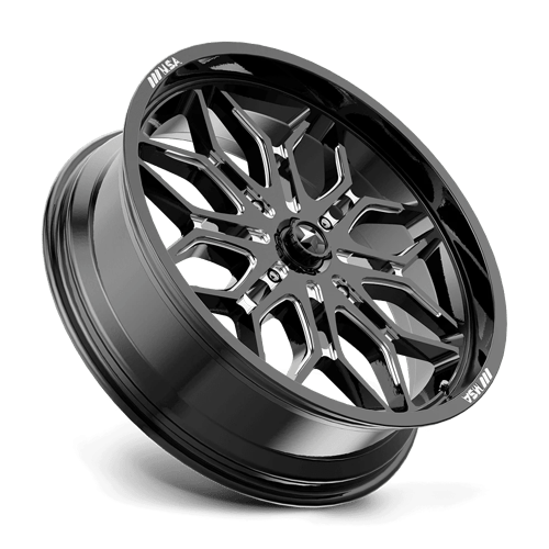 22X7 MSA Offroad Wheels M47 SNIPER GLOSS BLACK MILLED 4X156