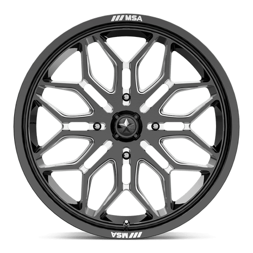 22X7 MSA Offroad Wheels M47 SNIPER GLOSS BLACK MILLED 4X137