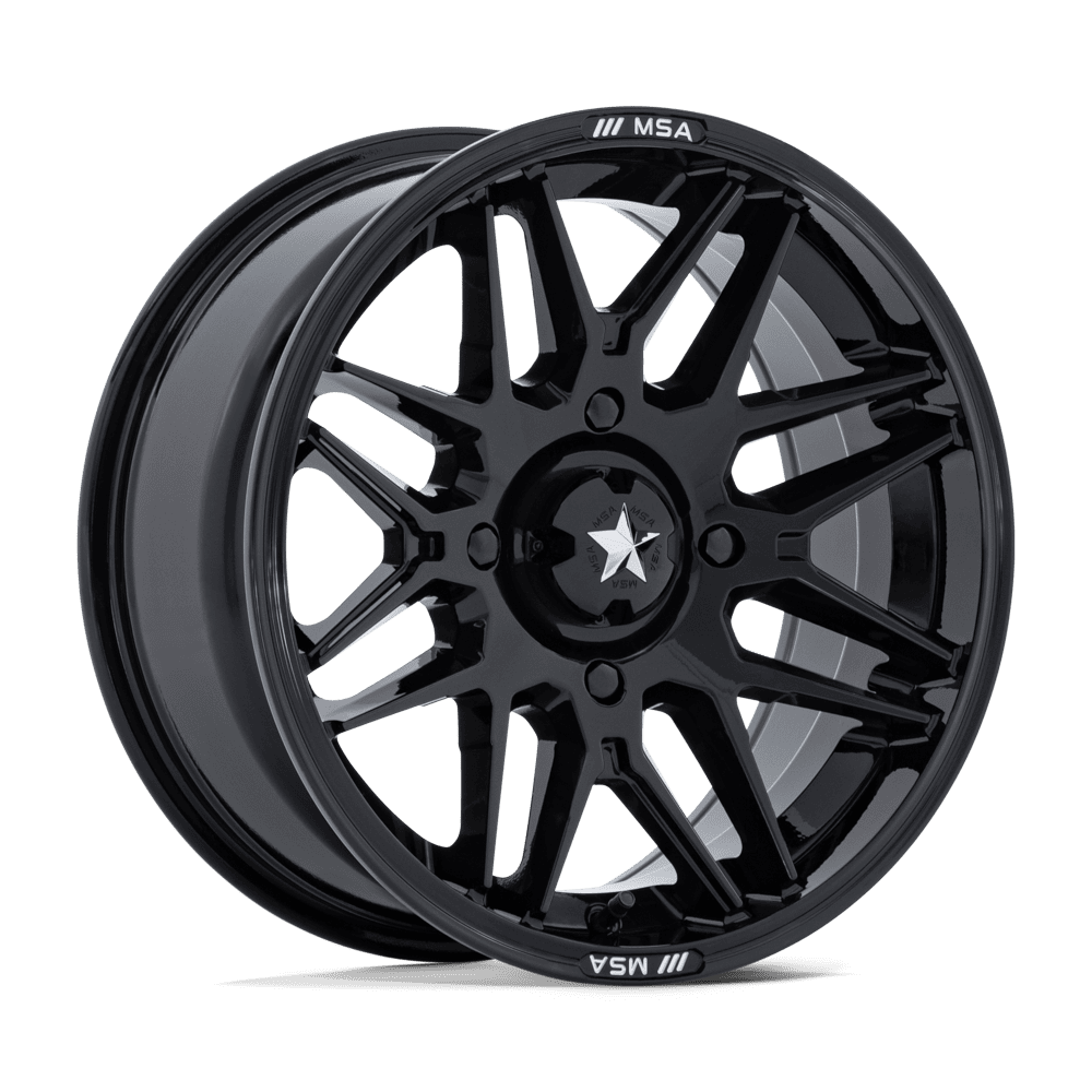14X7 MSA Offroad Wheels M52 RADAR UTV GLOSS BLACK 4X137