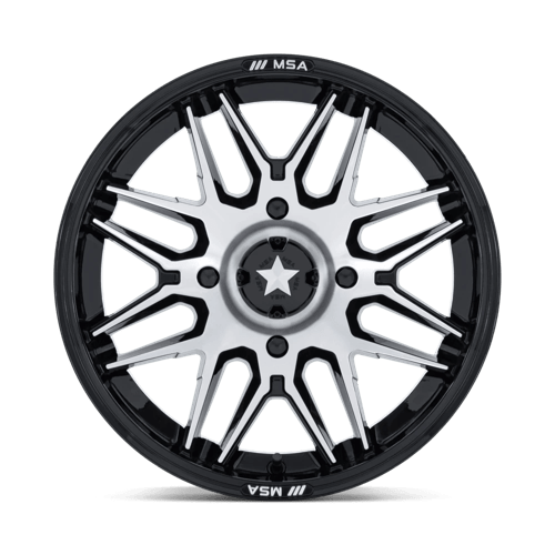 16X7 MSA Offroad Wheels M52 RADAR UTV GLOSS BLACK W/ MACHINED FACE 4X156