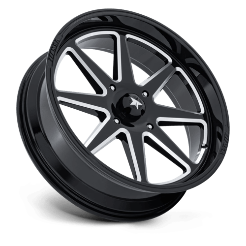 22X7 MSA Offroad Wheels M54 SPARK UTV GLOSS BLACK MILLED 5X114.3