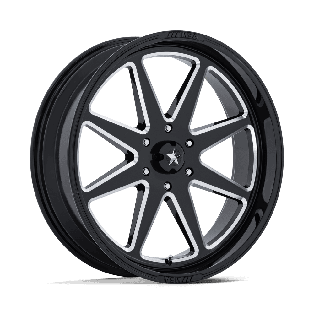 22X7 MSA Offroad Wheels M54 SPARK UTV GLOSS BLACK MILLED 6X139.7