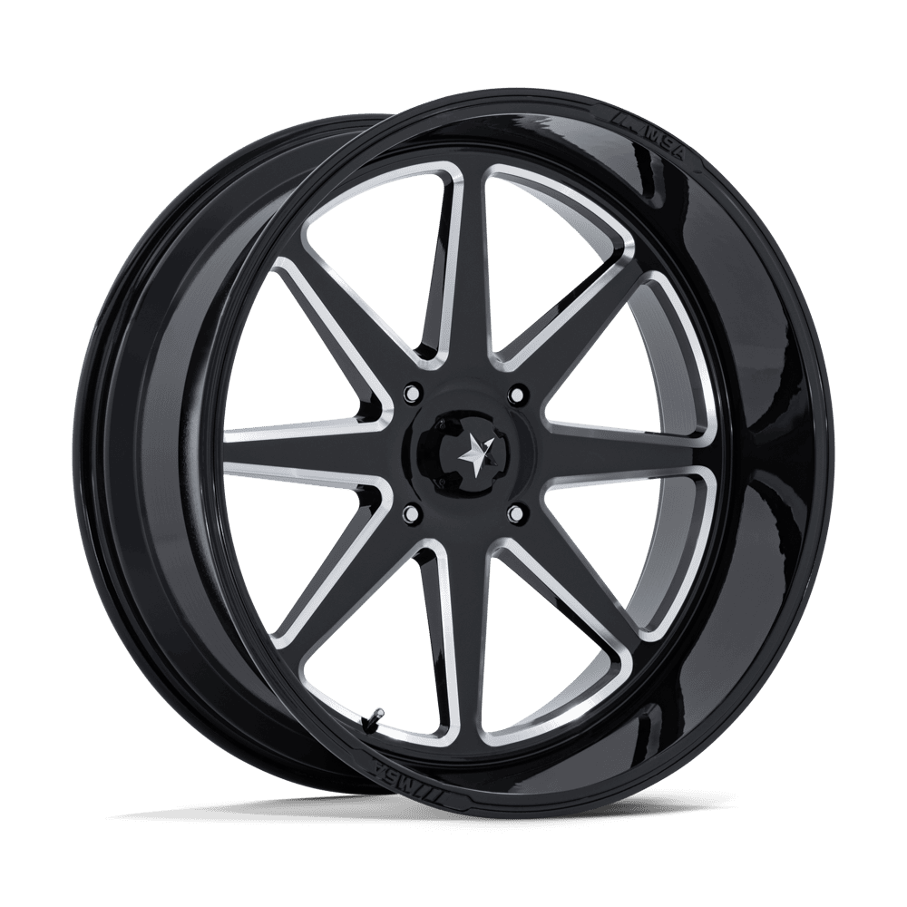 24X10 MSA Offroad Wheels M54 SPARK UTV GLOSS BLACK MILLED 5X114.3