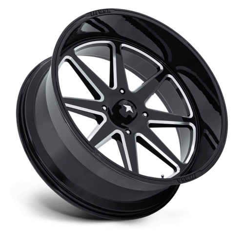 24X10 MSA Offroad Wheels M54 SPARK UTV GLOSS BLACK MILLED 5X114.3