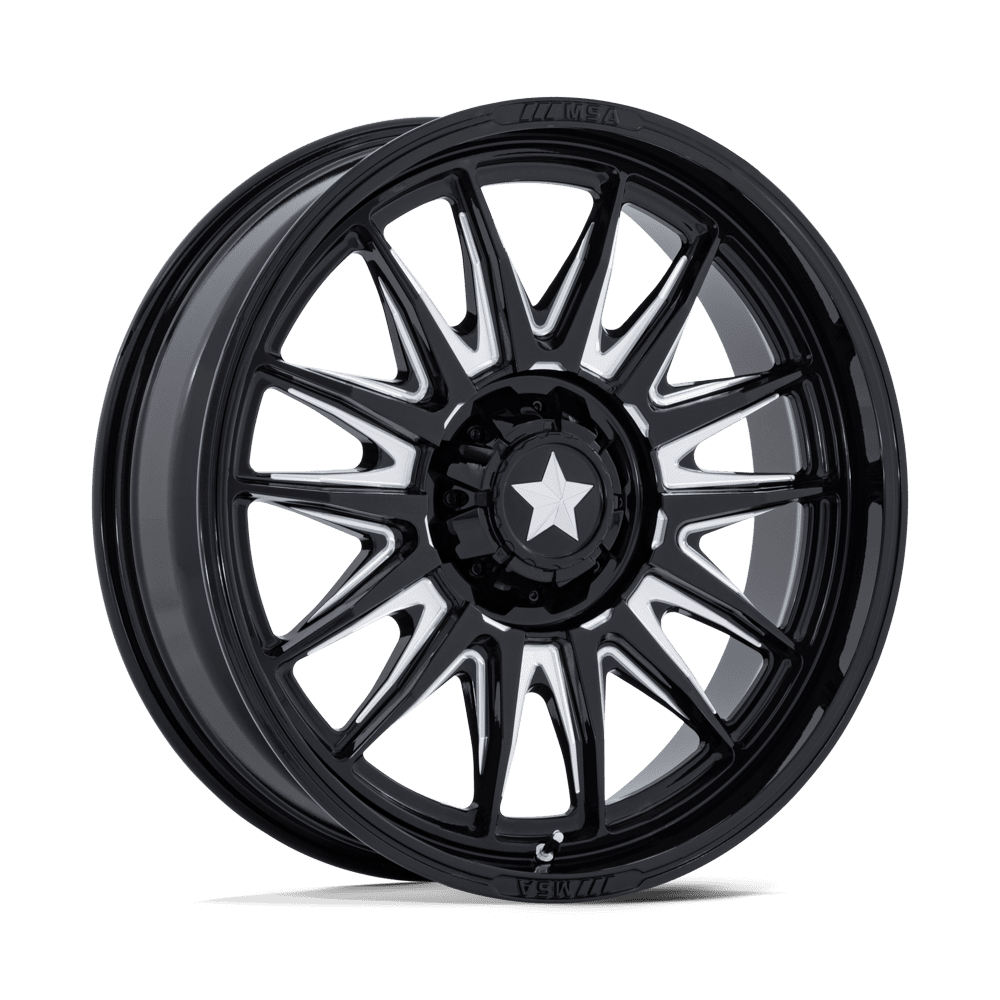 24X7 MSA Offroad Wheels M55 COMMANDER UTV GLOSS BLACK MILLED 4X137/4X156