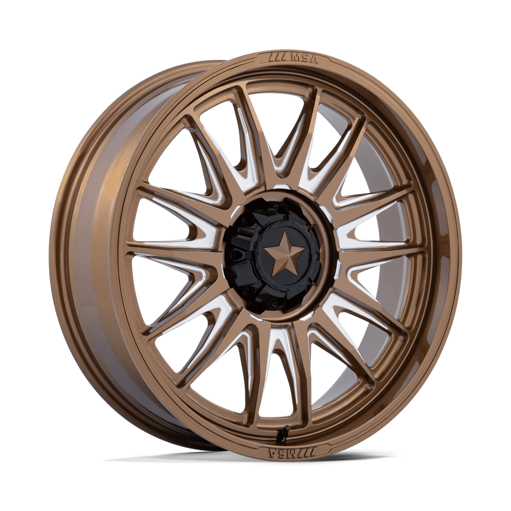 18X7 MSA Offroad Wheels M55 COMMANDER UTV GLOSS BRONZE MILLED 4X137/4X156