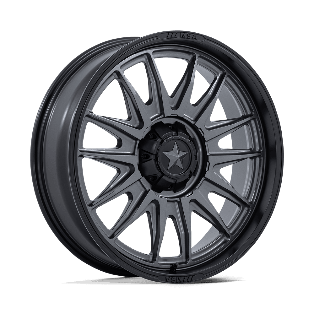 24X7 MSA Offroad Wheels M55 COMMANDER UTV MATTE GUNMETAL W/ M-BLK LIP 5X114.3