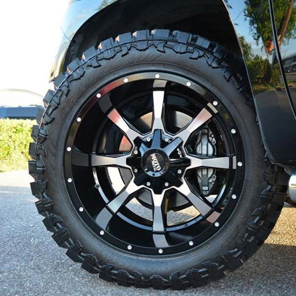 20X10 Moto Metal MO970 RIMS - GLOSS BLACK W/ MACHINED FACE 6X135/6X139.7