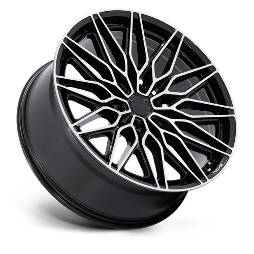 20X9.5 Niche 1PC NC278 CALABRIA 6 GLOSS BLACK W/ MACHINED 6X135