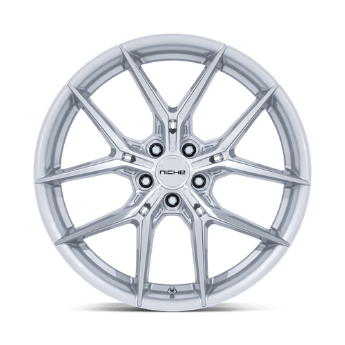 18X9.5 Niche 1PC NC279 PRODIGY 5 SILVER W/ MACHINED FACE 5X114.3