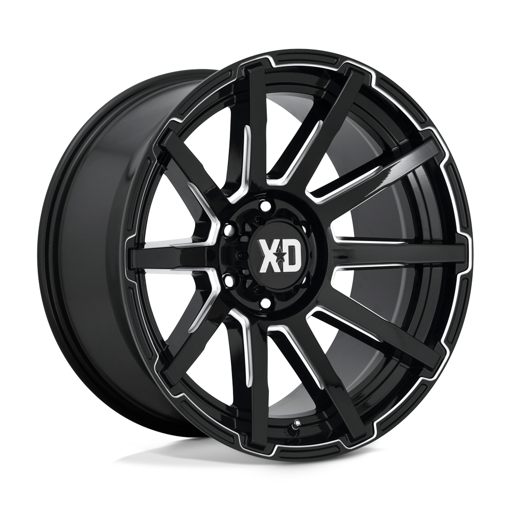 20X9 XD XD847 OUTBREAK RIMS - GLOSS BLACK MILLED 6X114.3