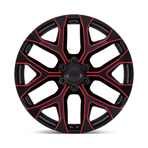 26" Performance Replicas PR177 GLOSS BLACK RED MILLED 6X139.7