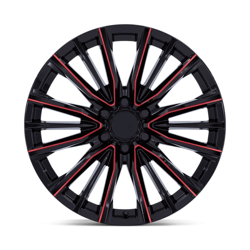 24X10 Performance Replicas PR223 GLOSS BLACK MILLED RED 6X139.7