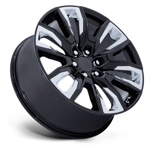 24X10 Performance Replicas PR225 GLOSS BLACK W/ CHROME ACCENTS 6X139.7