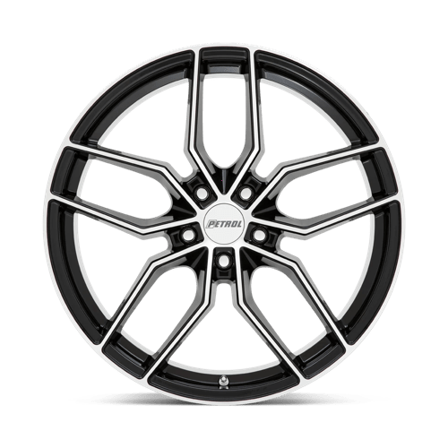 20" Petrol P5C GLOSS BLACK W/ MACH CUT FACE 5X115