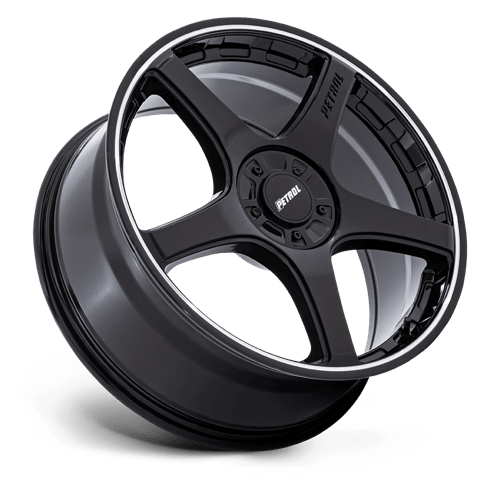 17X8 Petrol PE003 P2E GLOSS BLACK W/ MACHINED LIP BLANK