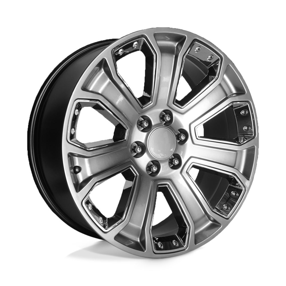 22" Performance Replicas PR113 HYPER SILVER DARK W/ ACCENTS 6X139.7