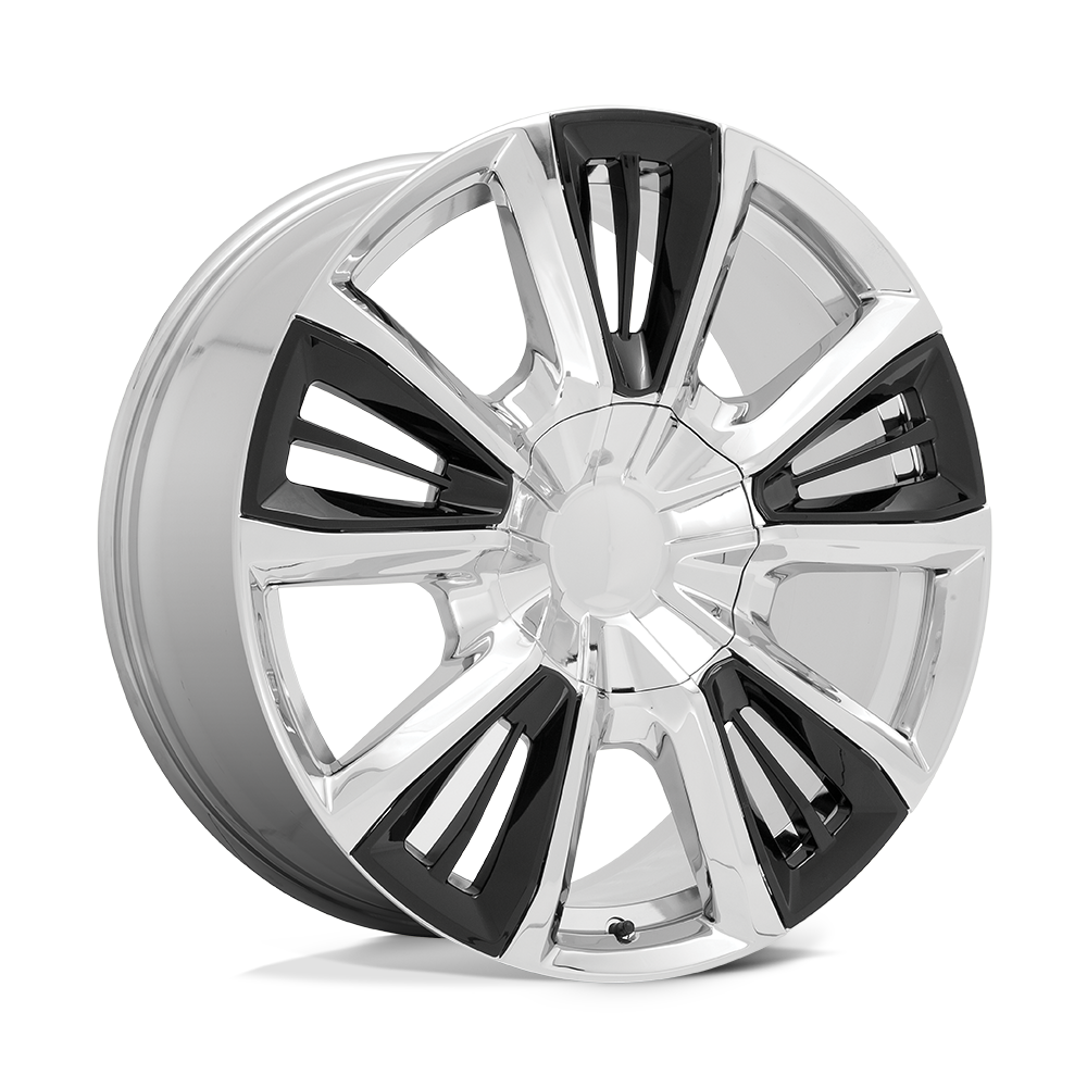 22X9 Performance Replicas PR212 CHROME W/ GLOSS BLACK ACCENTS 6X139.7