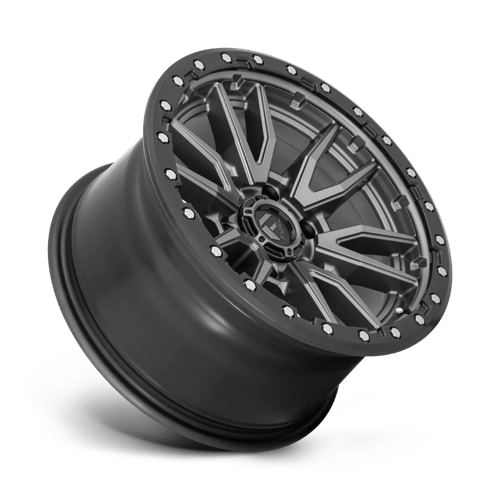 17X9 Fuel 1PC D680 REBEL RIMS - MATTE GUNMETAL BLACK BEAD RING 6X139.7