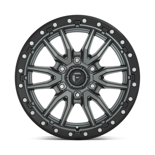 18X9 Fuel 1PC D680 REBEL RIMS - MATTE GUNMETAL BLACK BEAD RING 6X135