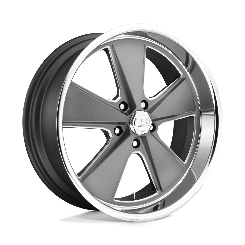 20X9.5 US Mag 1PC U120 ROADSTER MATTE GUN METAL MACHINED 5X127
