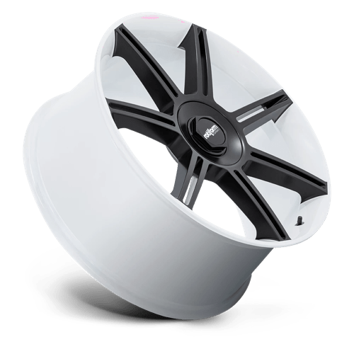 22X12 Rotiform FRA GLOSS WHITE W/ M-BLACK SPOKES 5X130