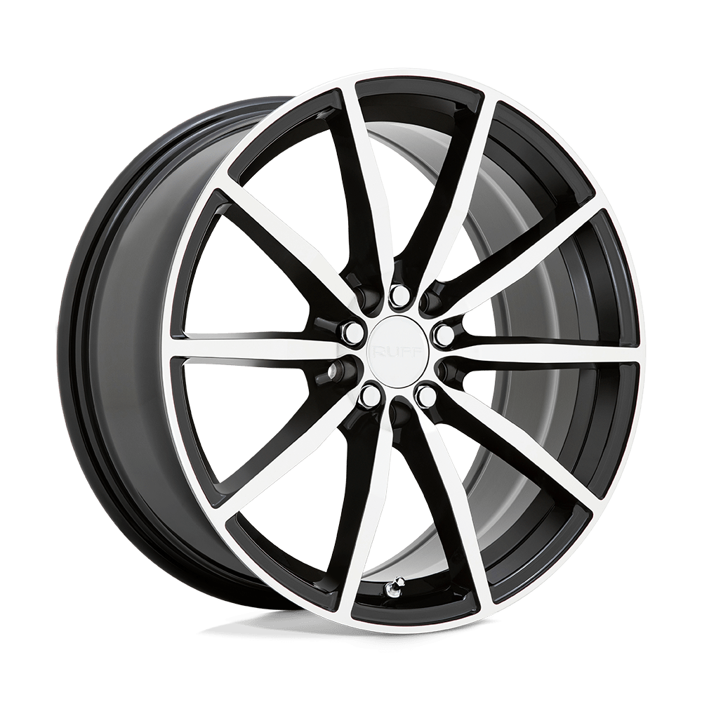 18" Ruff BURNOUT GLOSS BLACK W/ MACHINED FACE 5X100/5X114.3