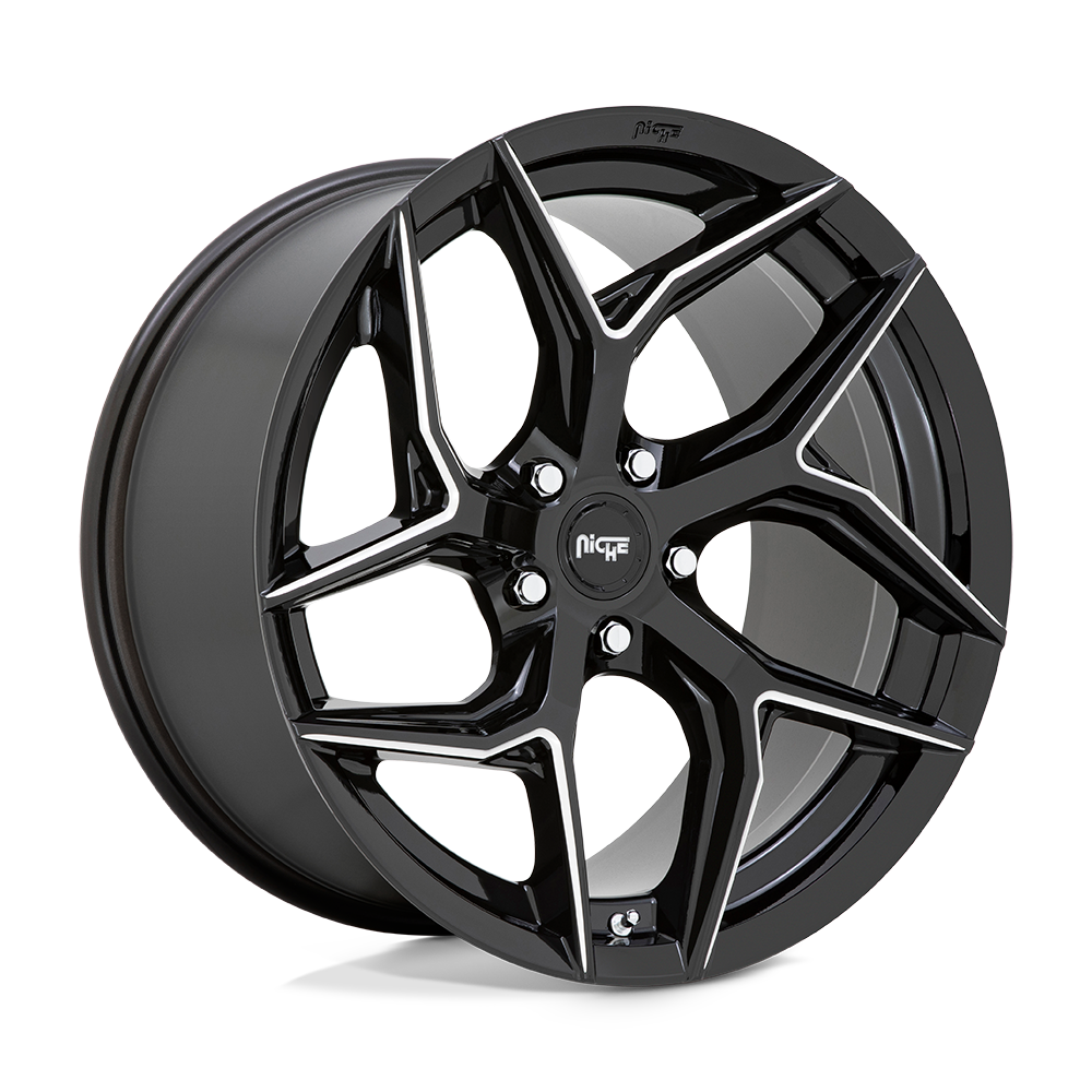 20X9 Niche 1PC M266 TORSION GLOSS BLACK MILLED 5X112