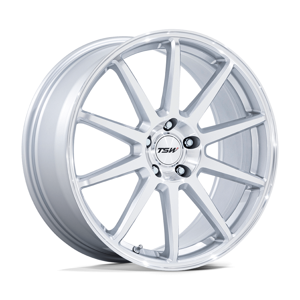 20X10.5 TSW TW004 CANARD GLOSS SILVER W/ MACHINED FACE 5X112