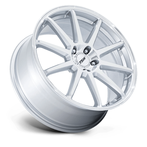 20X10.5 TSW TW004 CANARD GLOSS SILVER W/ MACHINED FACE 5X112