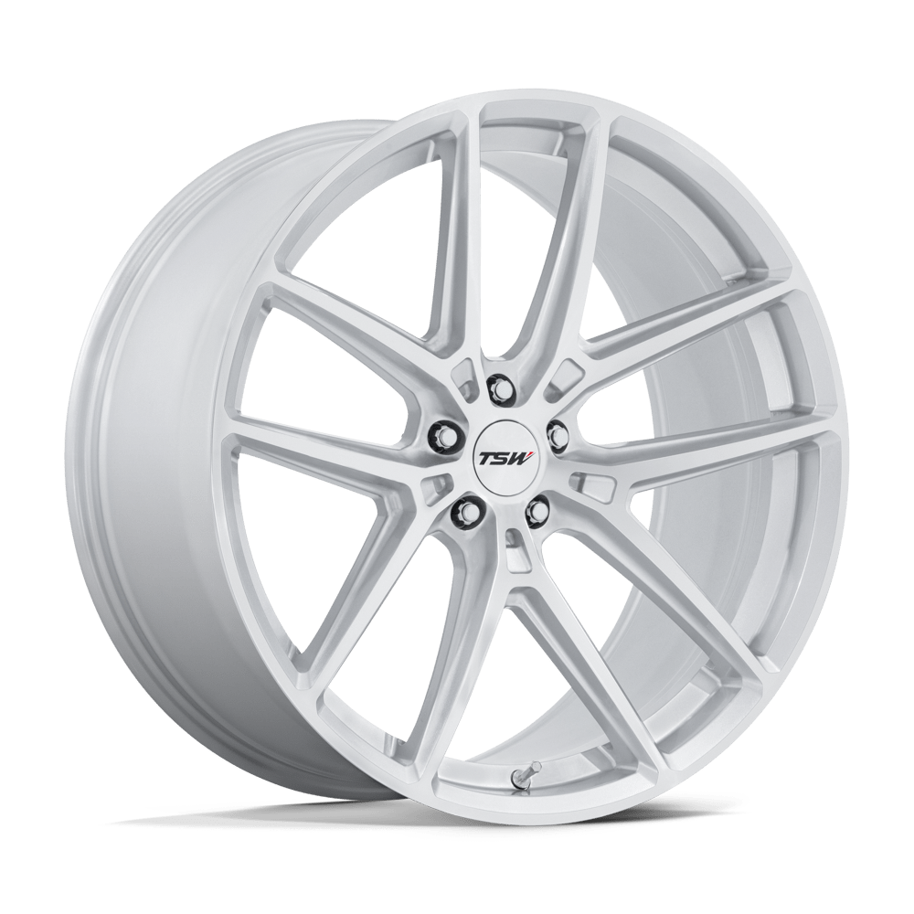 19X9.5 TSW TW006 IMOLA GLOSS SILVER W/ MACHINED FACE 5X114.3