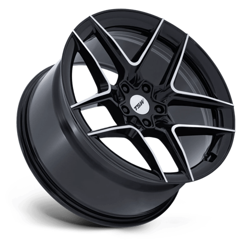 20X9 TSW TW008 SLIPSTREAM GLOSS BLACK W/ MACHINED FACE 5X112