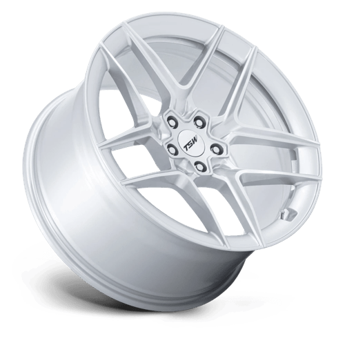 19X8.5 TSW TW008 SLIPSTREAM GLOSS SILVER W/ MACHINED FACE 5X114.3