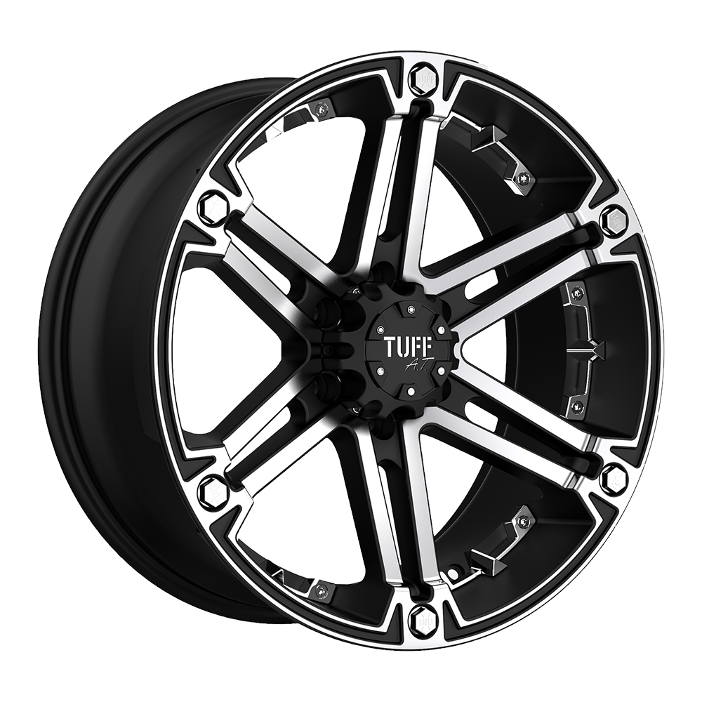 18" Tuff T01 FLAT BLACK W/ MACHINED FACE 6X139.7