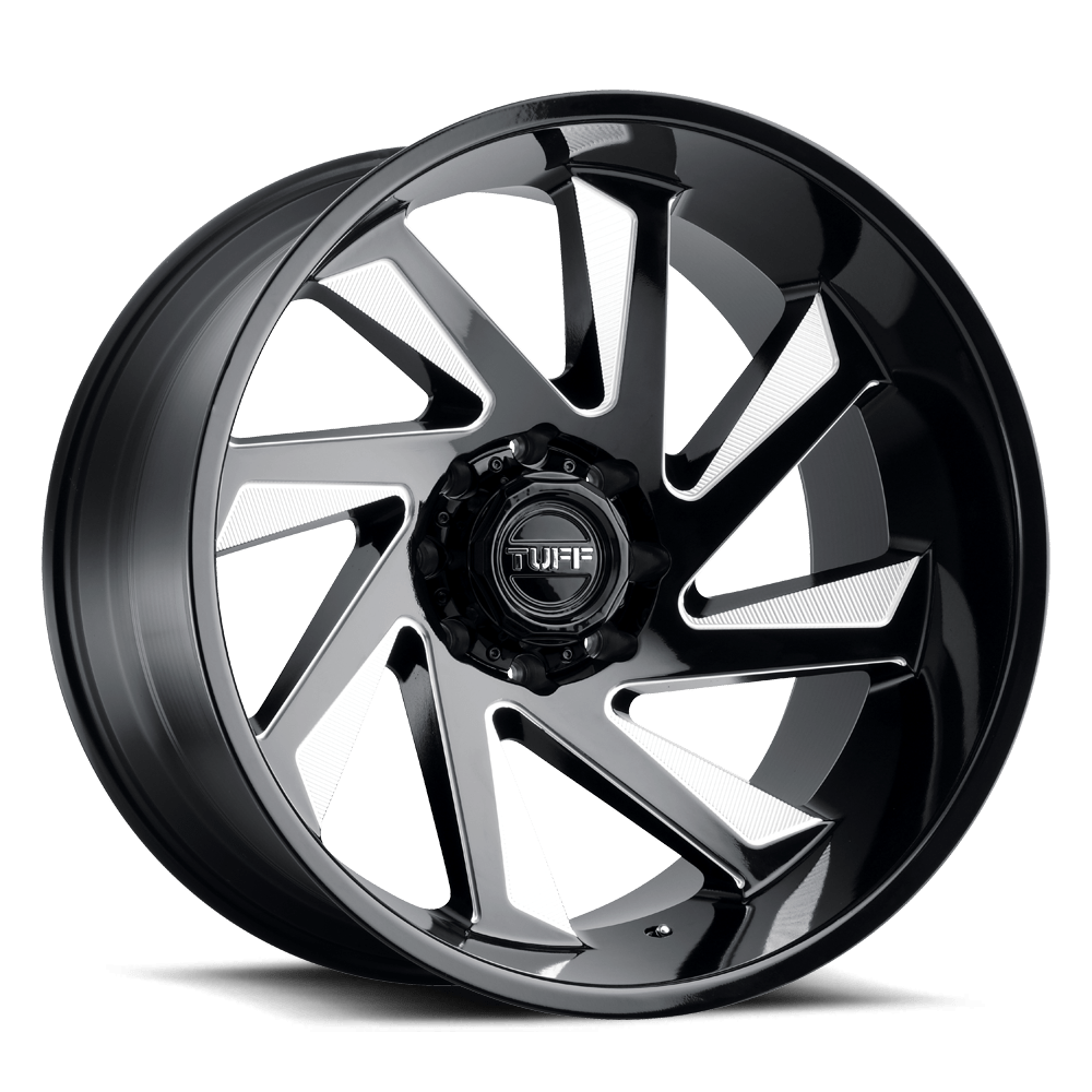 20" Tuff T1B GLOSS BLACK MILLED 8X180